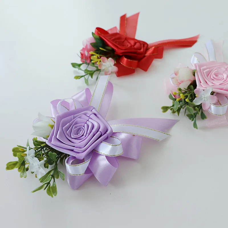 Boutonniere And Wright Corsage Wedding Ceremony Handmade Rose Bust Bride Party Ball sisters Wrist Flower