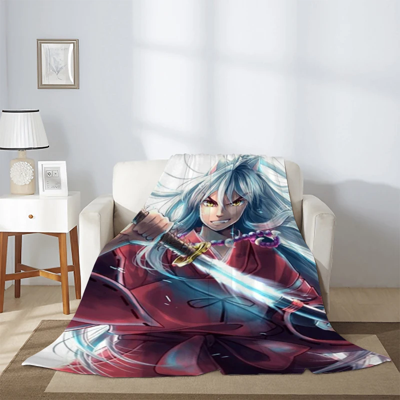 

Classics Anime Blankets Inuyasha Blanket for Sofa Microfiber Bedding Knee Winter Warm Fleece Fluffy Soft Nap & Throws Decorative