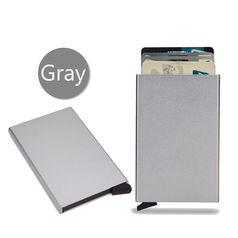 Sleek RFID-Blocking Slim Wallet - Minimalist Metal Card Holder in Black