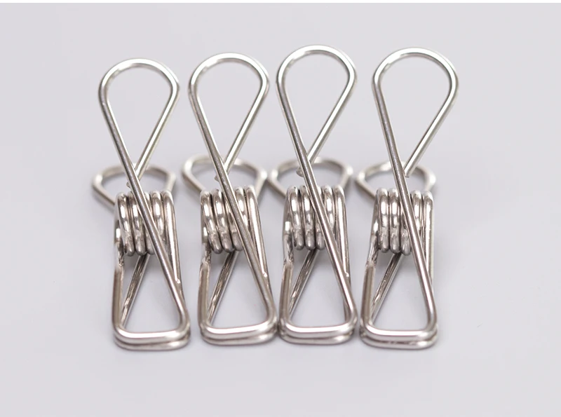 WUTA 20 pcs Hot Stainless Steel Metal Spring Clips for Leather craft Tools Silver Ticket Clip Clothes Hanging Pegs Clips Clamps