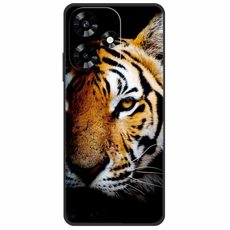 Silicone Wolf Lion TPU Soft Phone Case - Black