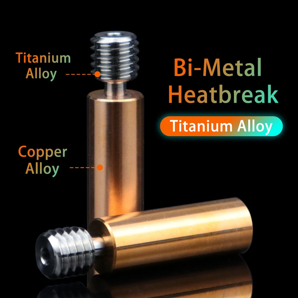 

High quality CR10 bimetallic heat dissipation pipe, upgraded smooth bimetallic titanium+copper hot-melt high-temperature throat