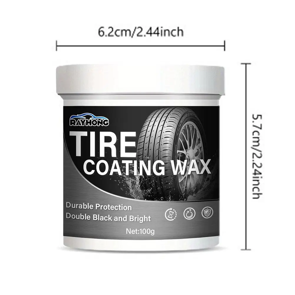 Car Wheel Cleaning Coating Wax Rust Removal Car Detailing Rim Cleaner Renovate Tire Gloss Coating Tire Shine Paste 100g