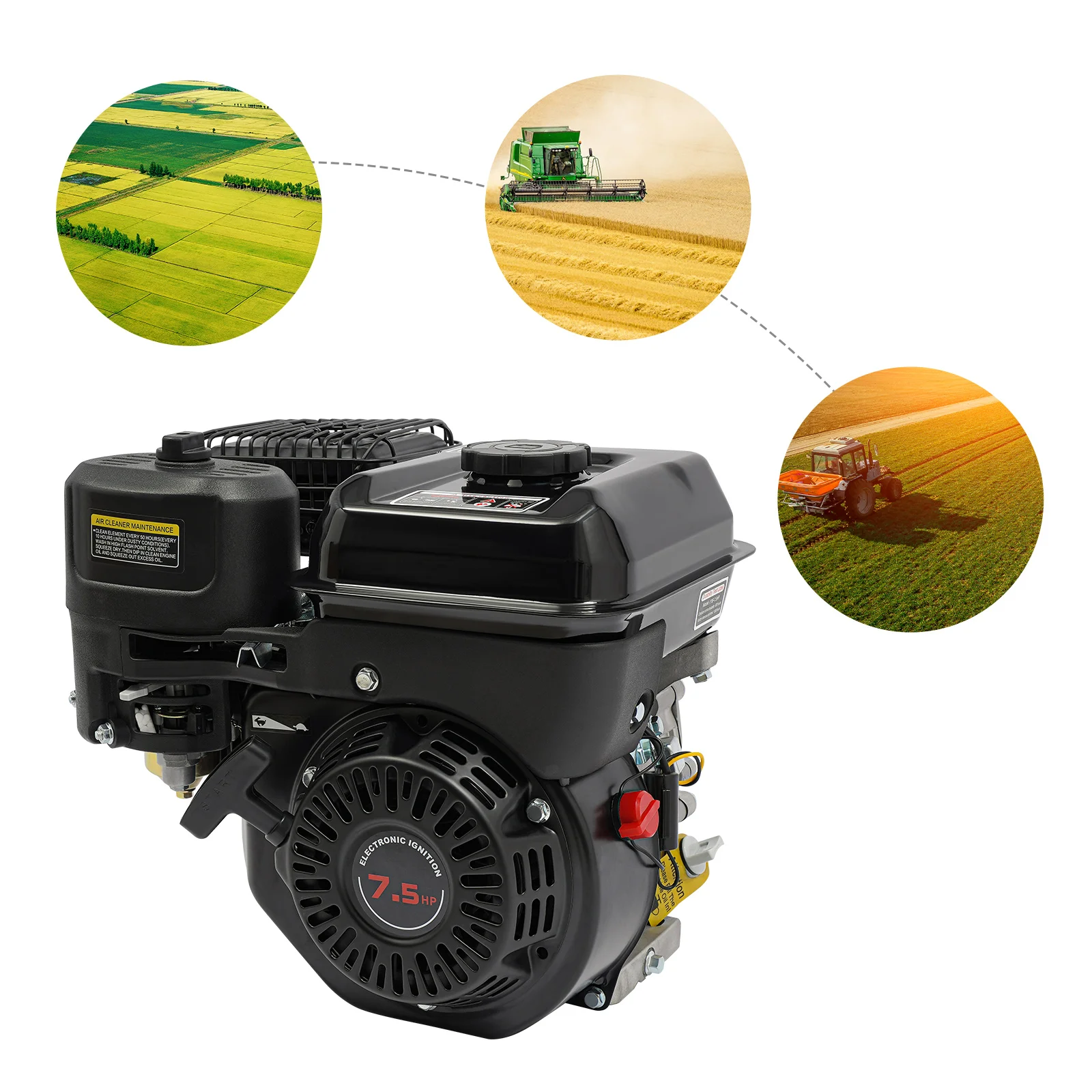 Motore A Benzina 7.5 CV 212CC 4 Tempi - Per Go Kart, Raffreddamento Ad Aria, 3600 RPM, 4.4 KW - Foto 6