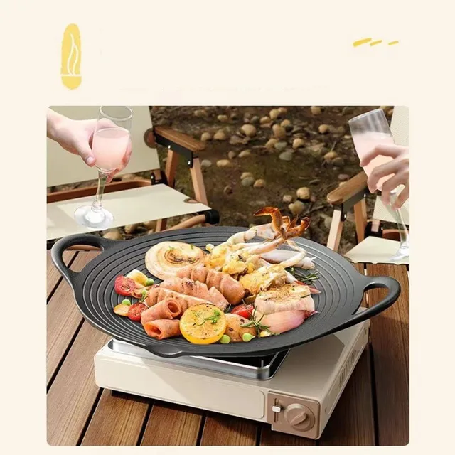 Griglia Barbecue Coreana 30 Cm Antiaderente - In Lega Alluminio, Per Carne E Verdure - Foto 3