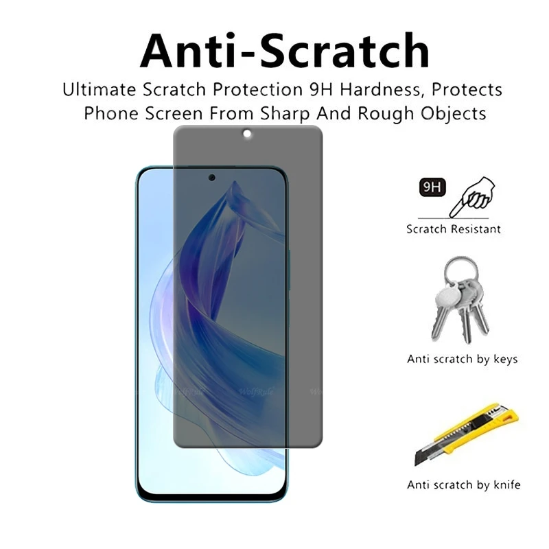 1/2/3/4 Stück für Honor 90 Lite Glas Huawei Honor 90 Lite gehärtetes Glas 9H Privatsphäre Anti-Spion Kleber Displayschutzfolie Honor 90 Lite – Detail 2