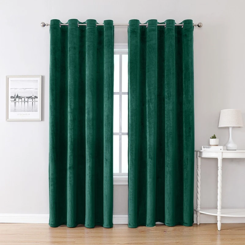 

European Italian Velvet Blackout Curtains for Bedroom and Living Room Sun Protection Heat Insulation Blackout Solid Color Fabric