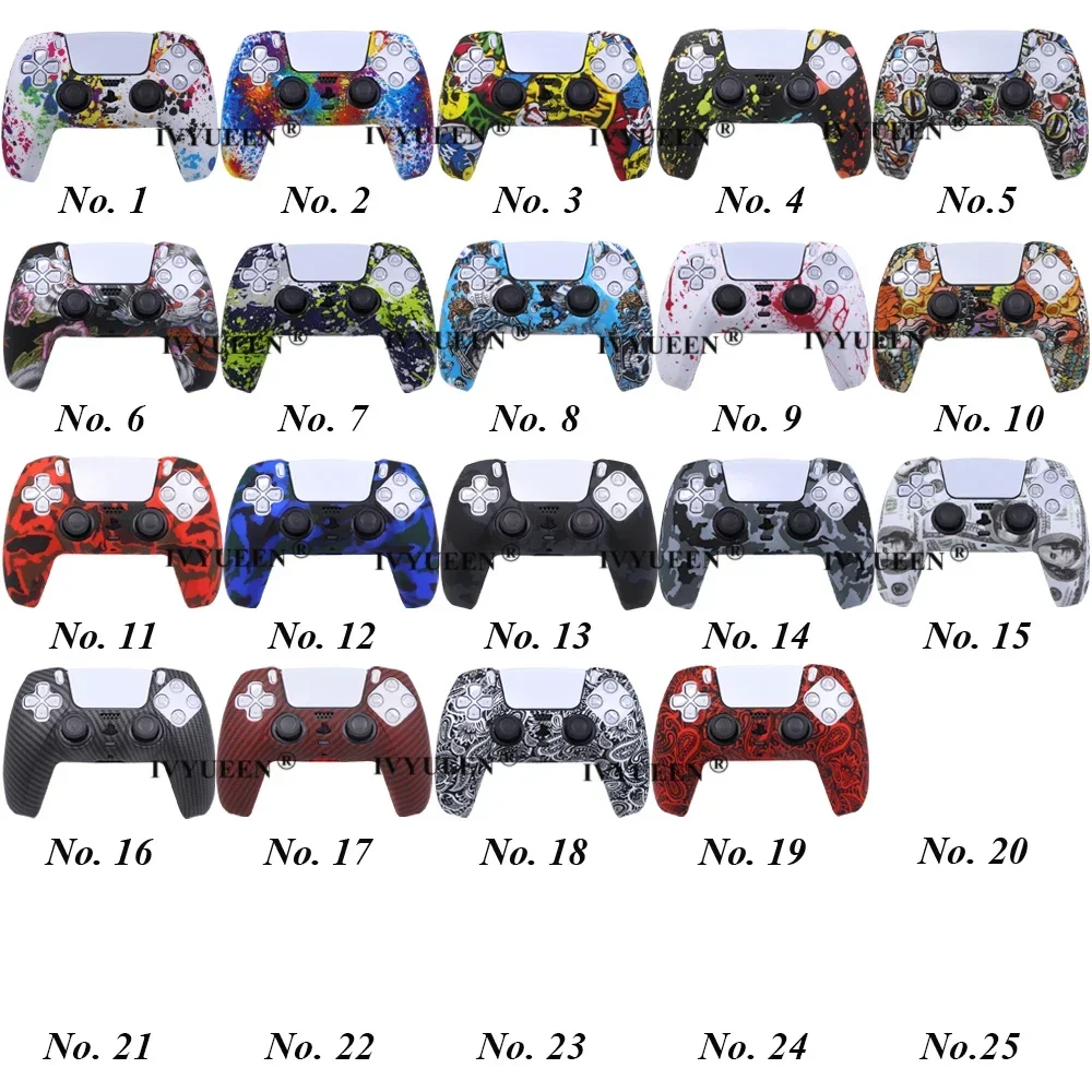Water Transfer Printing Protective Silicone Case for Sony Playstation 5 PS5 Controller Rubber Cover Joysticks Thumb Grips Caps ps5 controller case