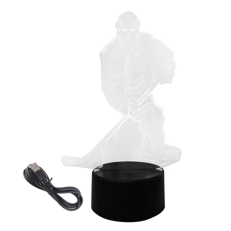 

Simple Fashion 3D Light Ice Hockey Player Shaped for Creative Bedside Night Lamp Xmas Presents for Teens Toddlers