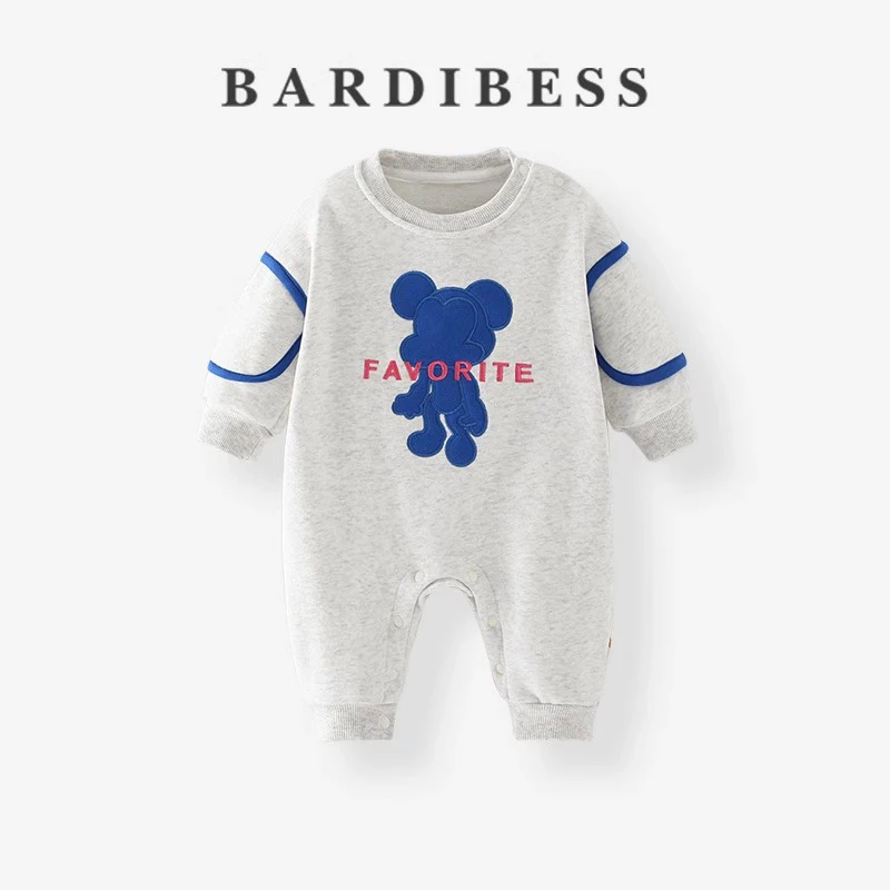 

Baby Fall Jumpsuit Clothes Boys 03-6M Rats Cute Newborn Bodysuit Rompers Baby Wearing Strip Spring Fall Cartoon Outfit Clothing