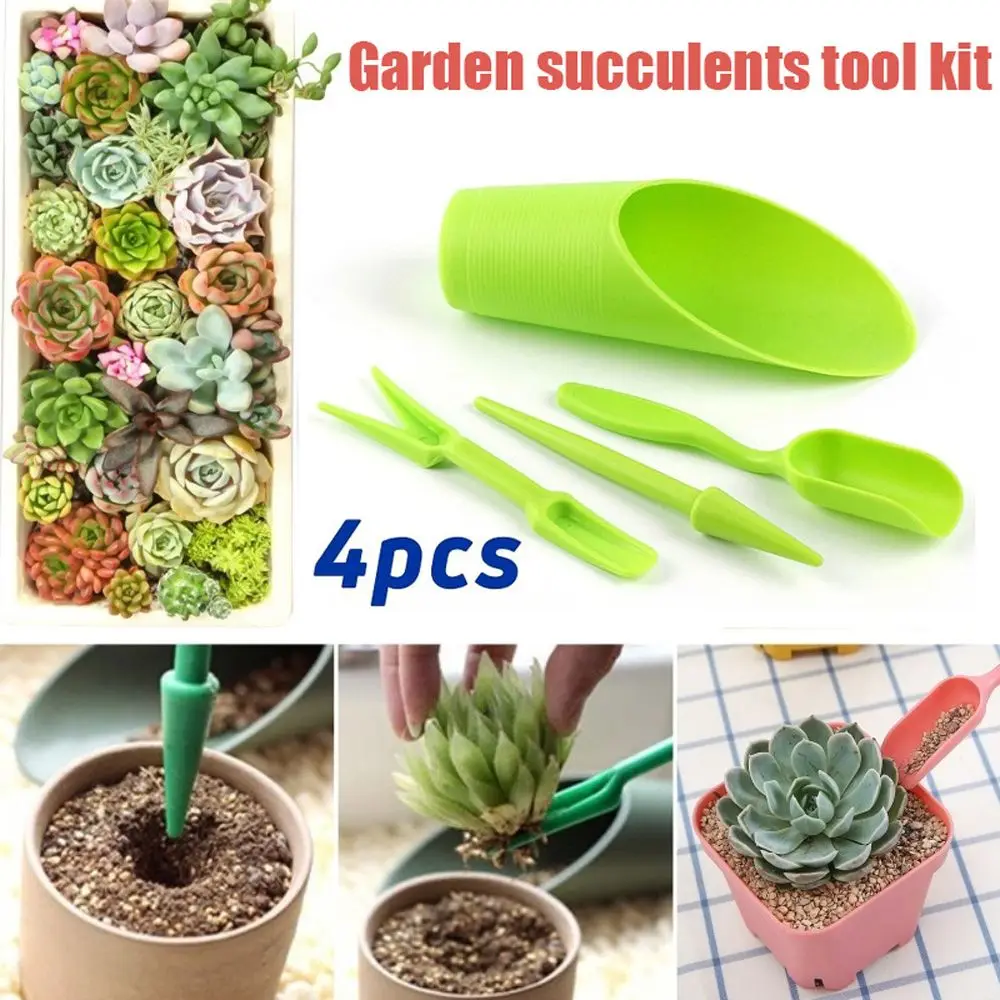

4Pcs DIY Bonsai Transplant Fertilizer Planted Garden Accessories owing Device Succulents Tool Planter Kit