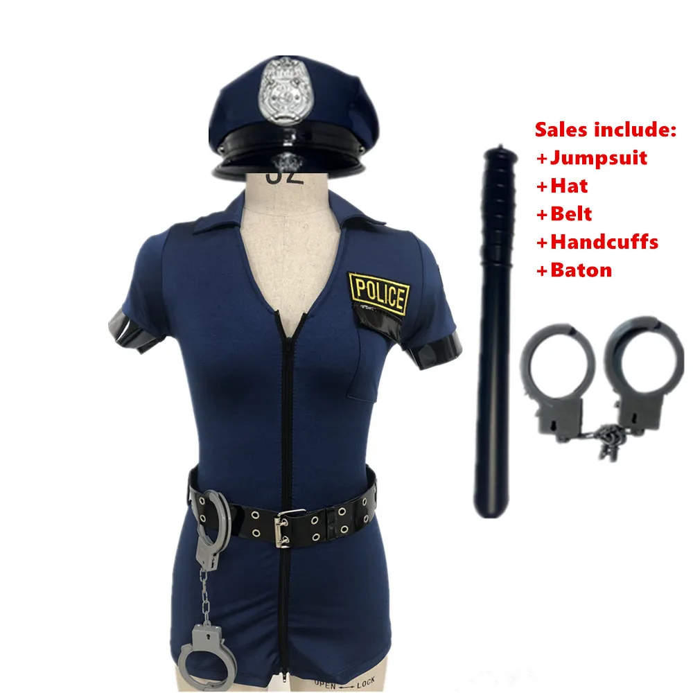 Women Blue Sexy Police Costume Female Cop Officer Uniform Halloween Fancy Party Cosplay Policewoman Stage Performance Outfit cosplay costume,police costume