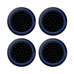 Enhanced Non-Slip Silicone Thumbstick Grip Caps - Set of 4 (Black  Dark Blue)