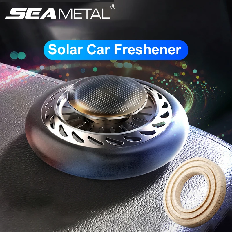 Solar Car Air Freshener Auto Rotation Diffuser