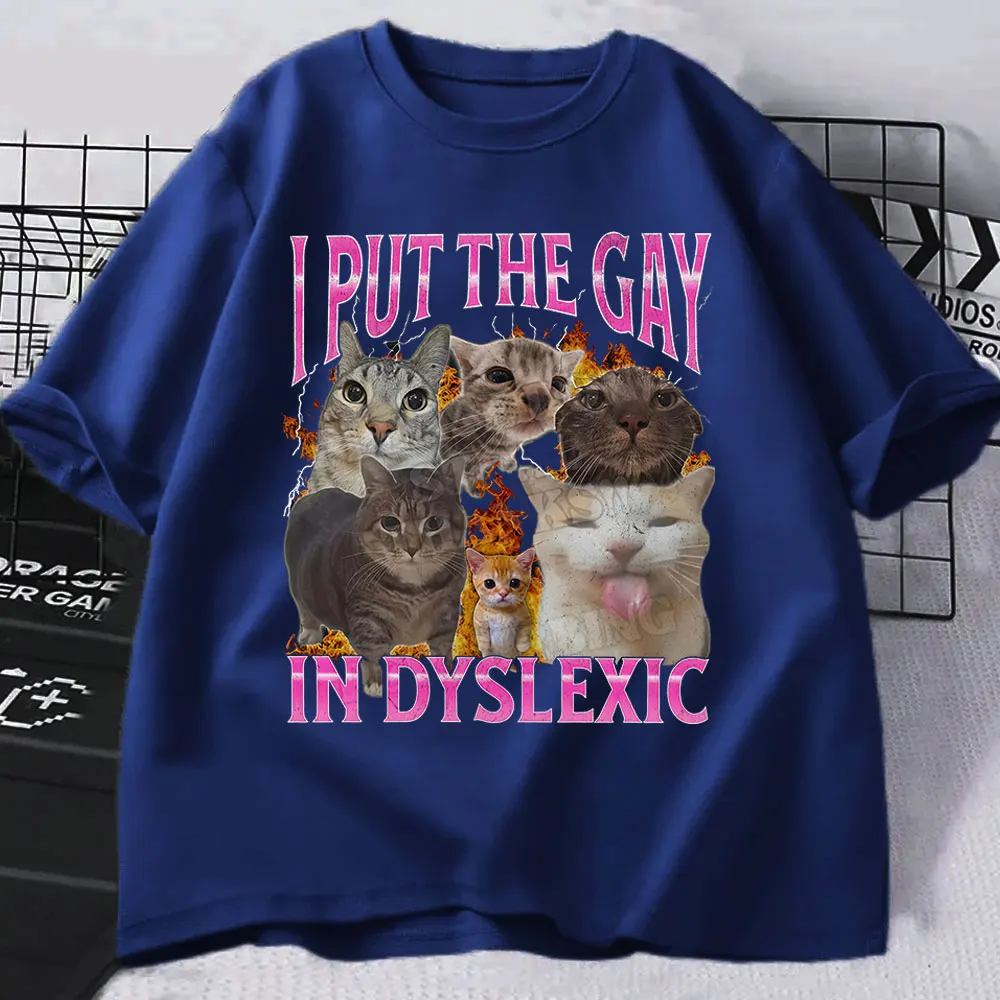 Prideful Cat Meme Vintage Loose Tee - Unisex Cotton Casual T-Shirt