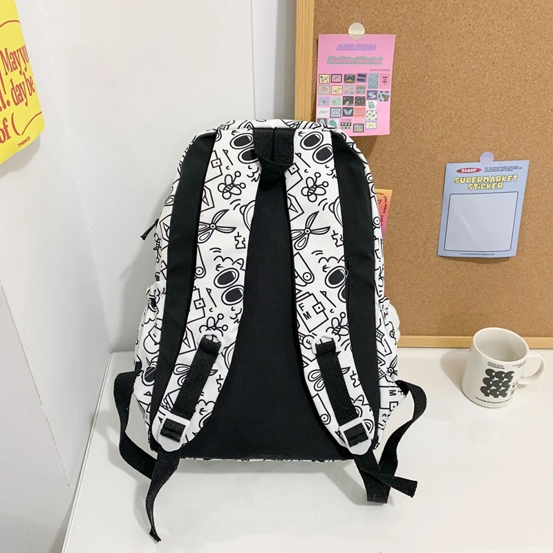 Purple Girl Travel Cartoon Print Laptop Backpack Female Harajuku Book Bags Ladies College Fashion Kawaii Women Leisure SchoolBag