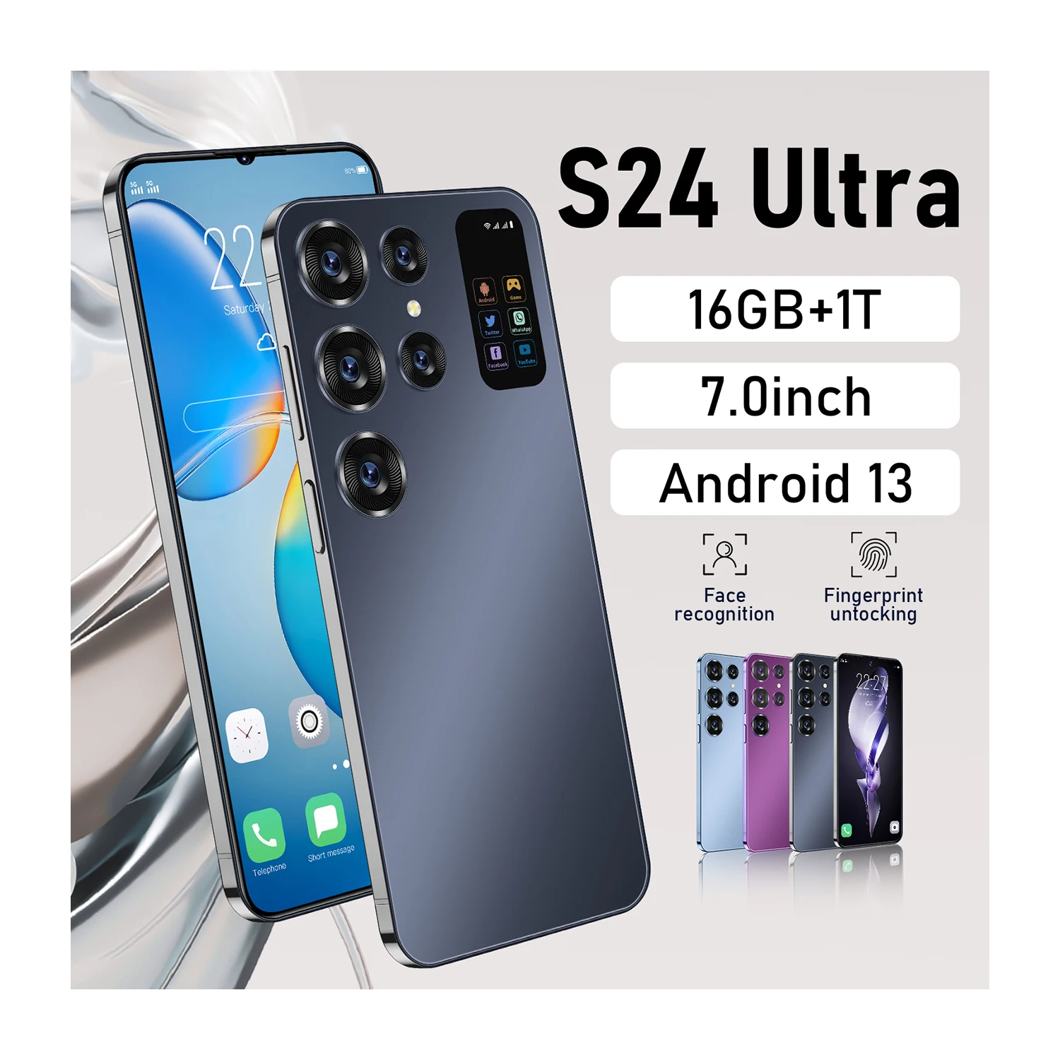 

Cellphone 0riginal S24 Ultra 16GB+1TB Smartphone 7.0inch Unlocked dual card 3/4/5G Phones Android 13.0 Mobile phones
