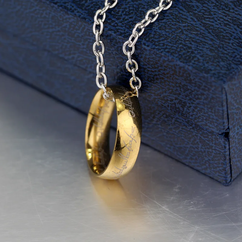 Ring necklace stainless steel fashion accessory hanging accessory men's versatile clothing accessory necklace pendant,anime necklace,anime ring
