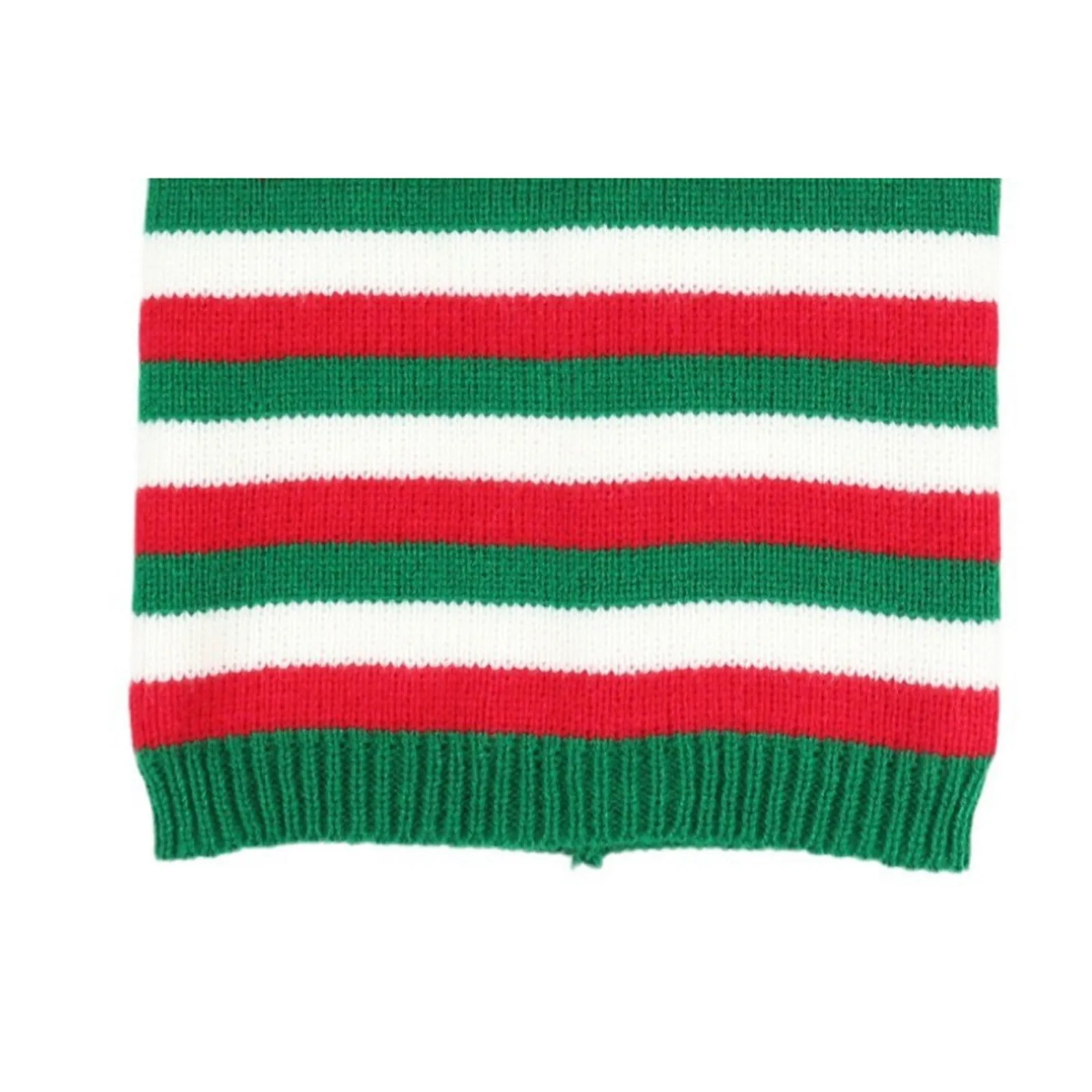 Christmas Elf Santa Beanie - Knitted Red Green Striped Hat