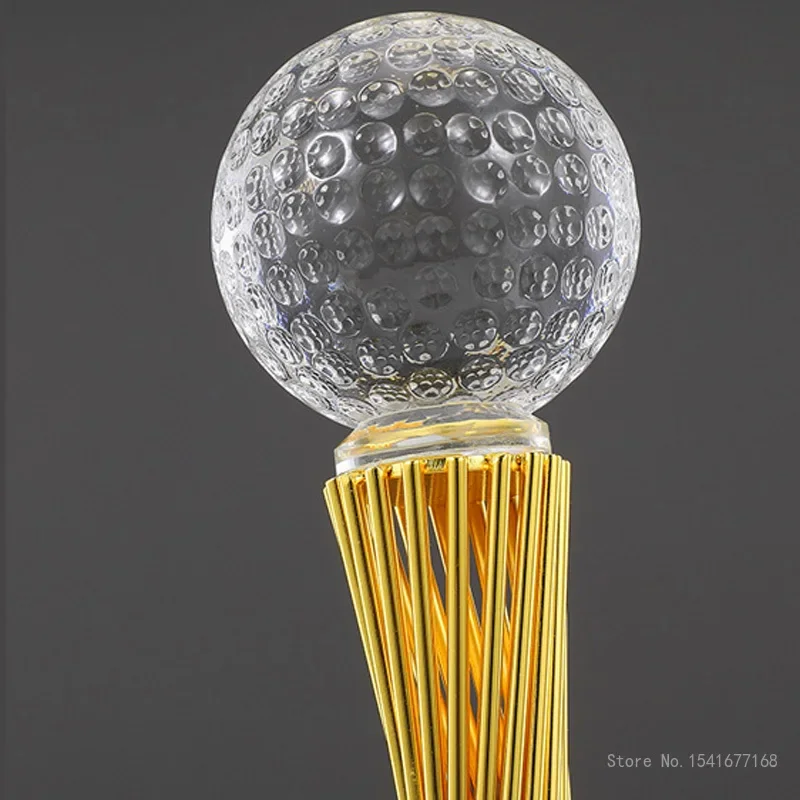 Customized Metal Trophy, High-transparent Crystal Ball, Can Choose Basketball, Football, Volleyball, Earth Sports Trophy, 1Pc