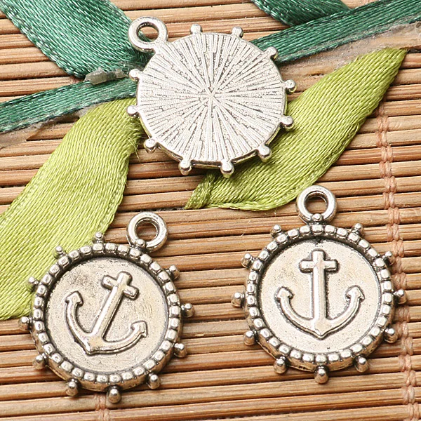 

20pcs 18mm Dark Silver Color Anchor Pattern Design Charms EF2832 Charms for Jewelry Making