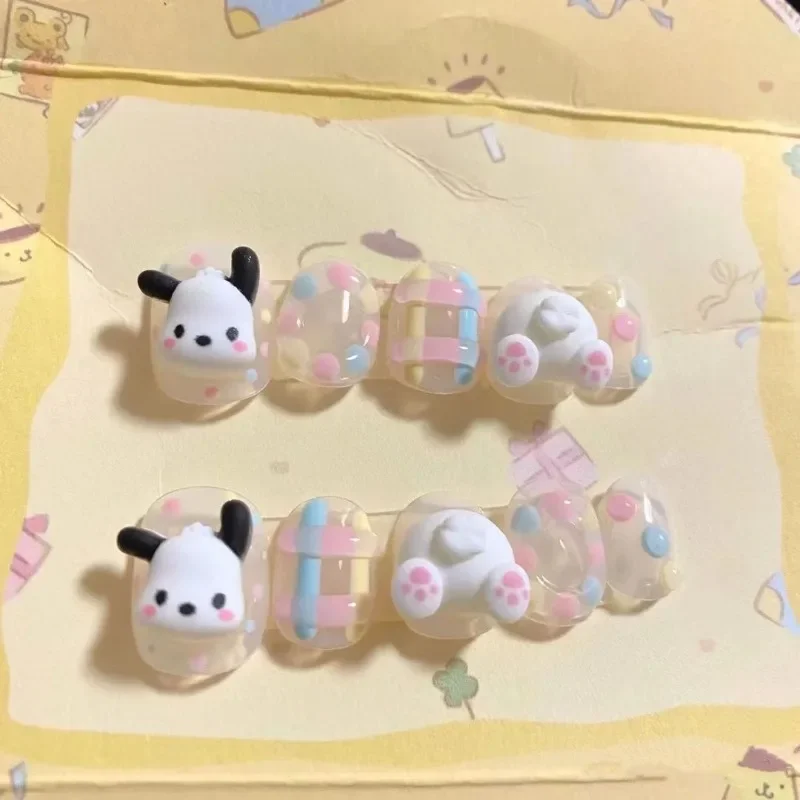 

Модное пластиковое украшение для ногтей понравило аниме Kawaii Sanrio Ins милые Мультяшные детские пальцы для ногтей нашивка подарки для девочек
