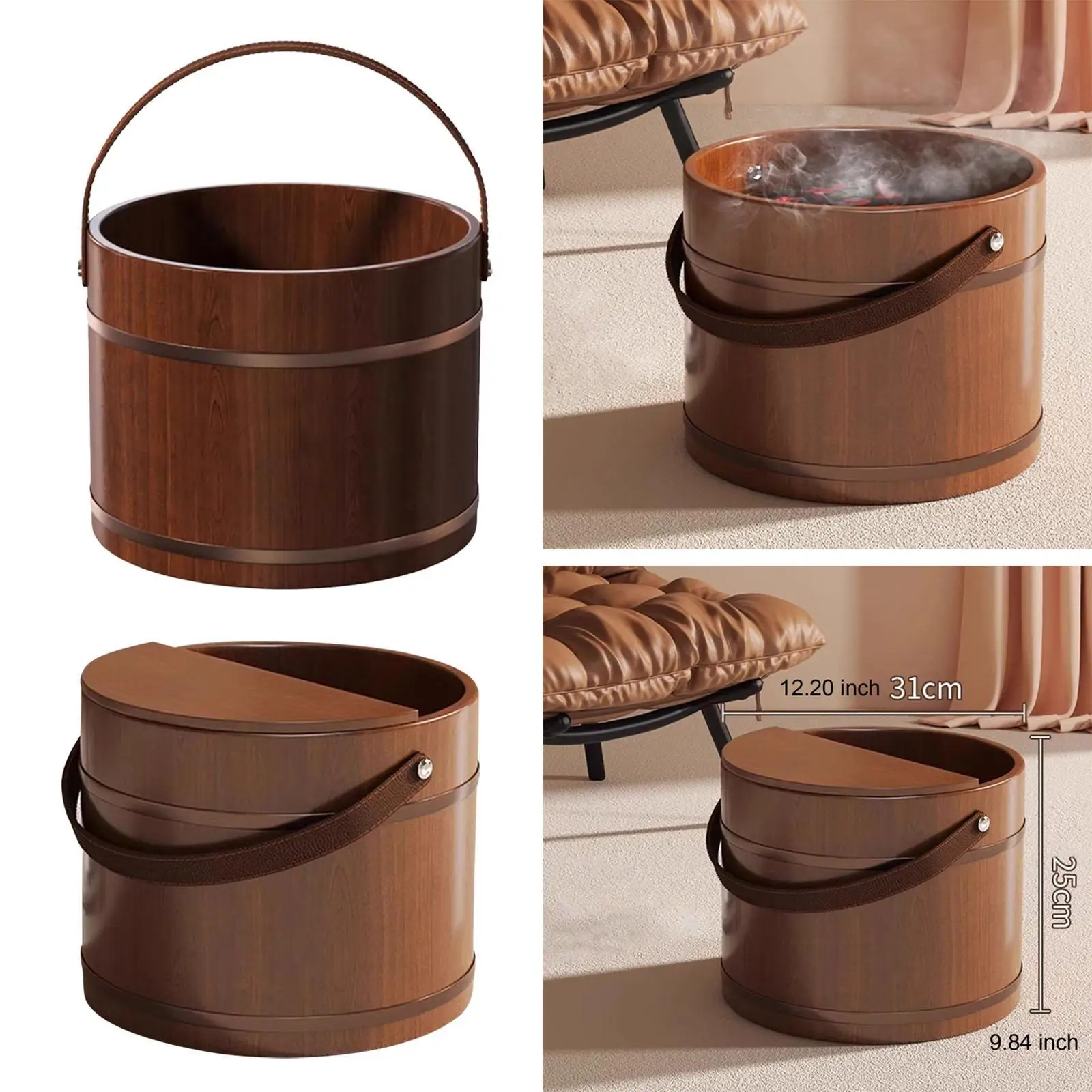 Wood Foot Bath Foot Soak Tub, Laundry Tub Barrel, Pedicure Tub, SPA Washing Bowl Wood Foot Bath Foot Soak Tub, Laundry Tub Barrel, Pedicure Tub, SPA Washing Bowl