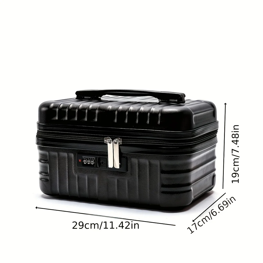 Valigia per Trucchi con Maniglia e Lucchetto a Combinazione, Grande Capacità, Portatile, Organizer da Viaggio per Cosmetici e Articoli da Toilette, per Esterni e Uso Quotidiano - immagine 4