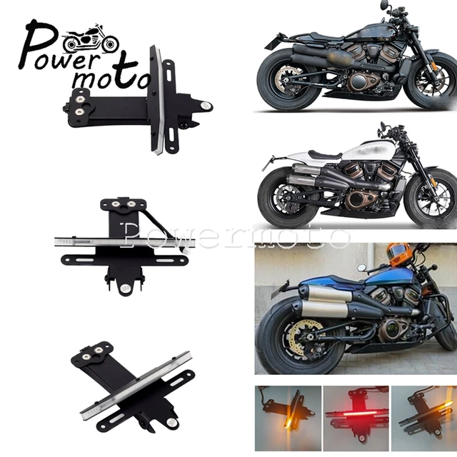 porta matriculas para moto LED para motocicleta, soporte Universal  modificado para Harley Sportster Chopper - AliExpress