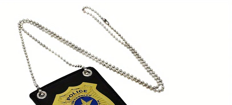 PESENAR Police Badge Handcuffs and Sheriff Badge,Cosplay HandcuffsPolice Officer Costume Accessories for Halloween Decorations