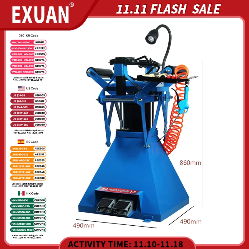 Vertical Tire Expander Automobile Repair Tire Changer Support Device With Light Pneumatic Tire Dismantling Machine