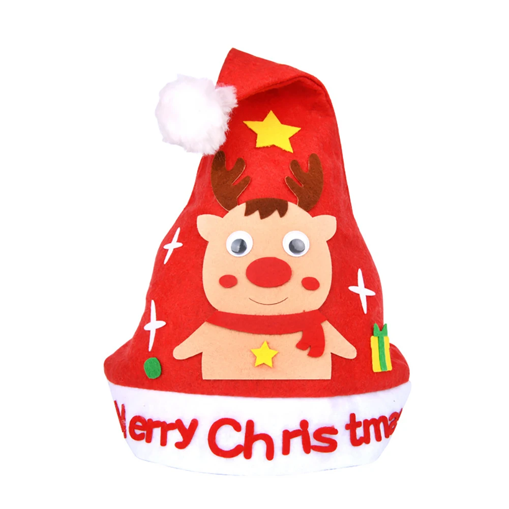 Christmas Santa Hats Handmade DIY Pattern Xmas Hat Creative Children's Christmas Gift