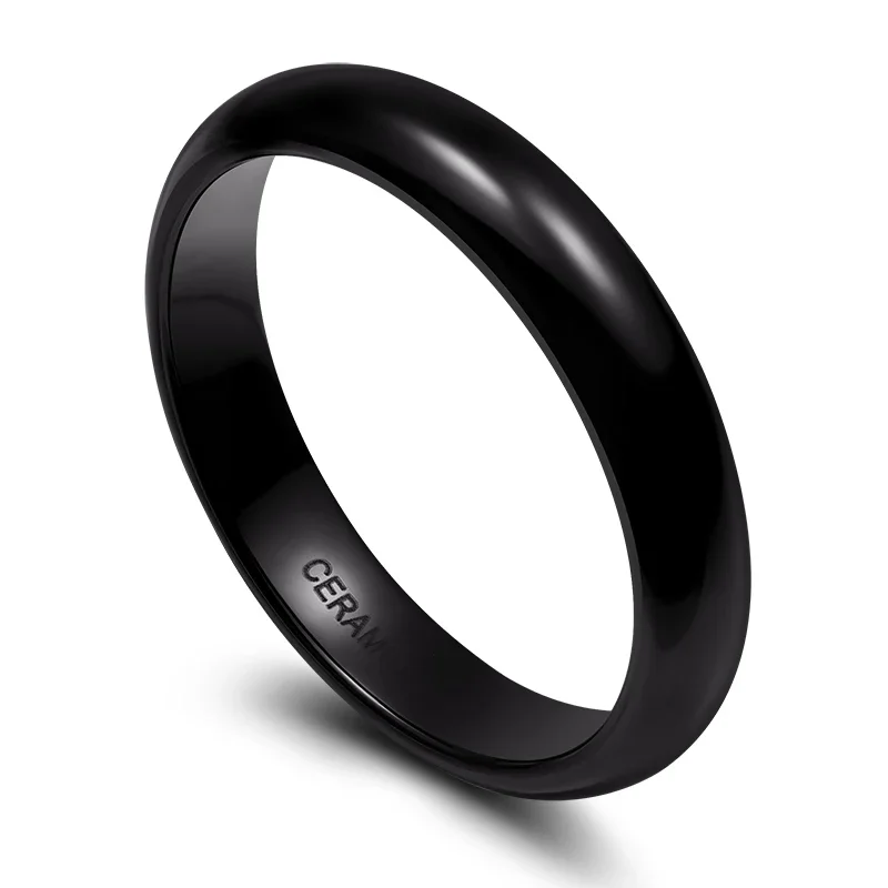 Kolmnsta 4mm Schwarz Keramik Ring für Mann Engagement Hochzeit Ringe Fit Männer Frauen Paar Schmuck bague homme anillos mujer
