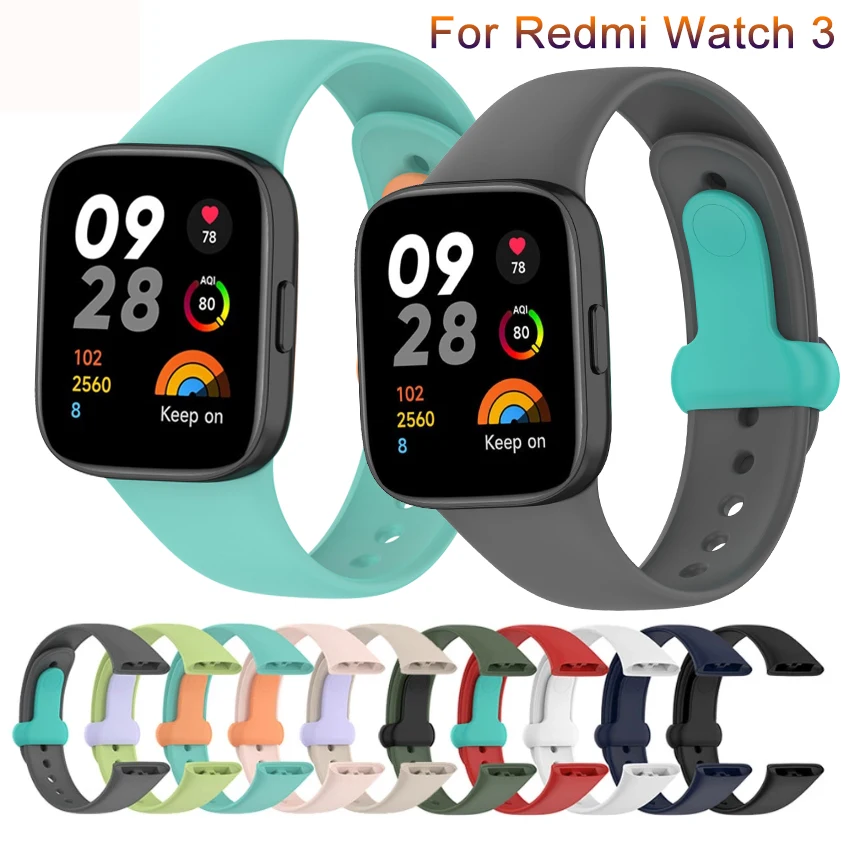 

Silicone WatchBand For Redmi Watch 3 SmartWatch Wristbands Bracelet For Mi Watch Lite 3 Strap WristBand Accessories belt Correa