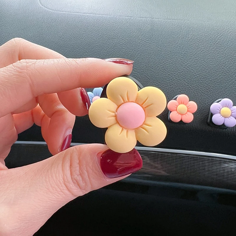 1pc Car Air Freshener Multicolor Flower Styling Aroma Diffuser Automobile Air Vent Perfume Universal Car Accessories Interier