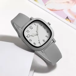 Elegant Silicone Strap Women's Quartz Watch with Arabic Numerals (Gray)