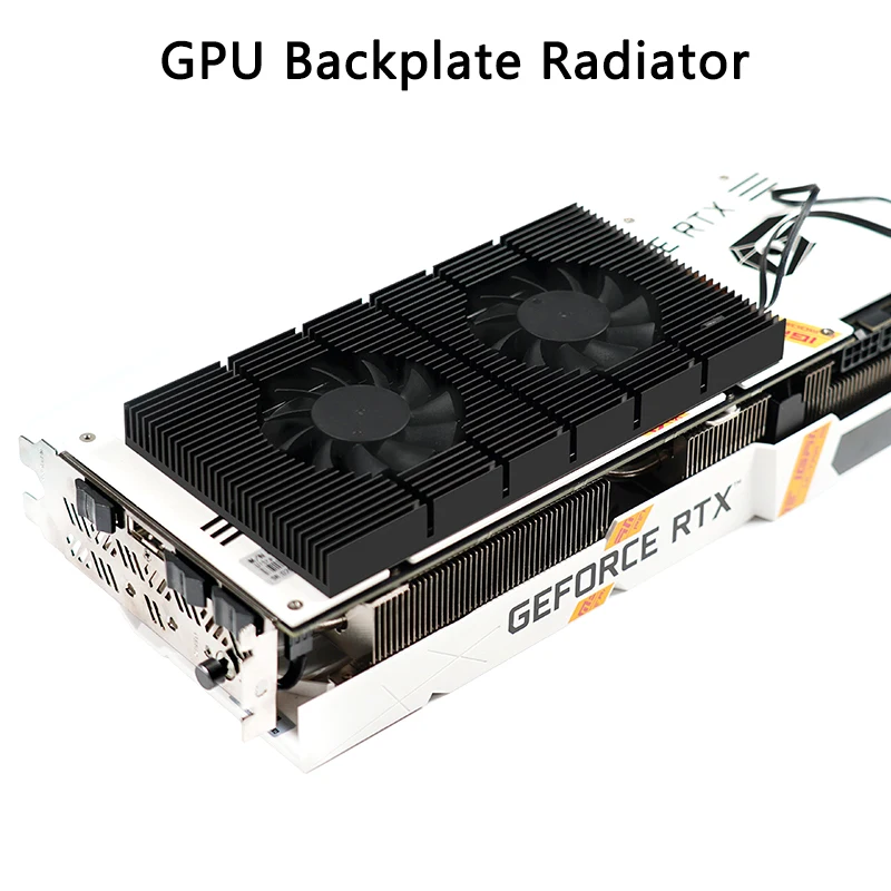 Gpu Backplate Radiador para Rtx3090 3080 3070 Placa de Vídeo Dissipador Calor Vga Vram Memória Cooler Pwm Ventilador Kit Refrigeração Alumínio 90*180*15 mm - Imagem 4