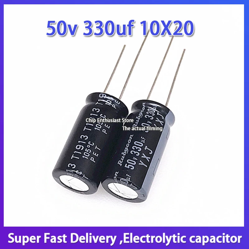

10PCS New Rubycon imported electrolytic capacitor 50v 330uf 10X20 Ruby YXJ high frequency and long life