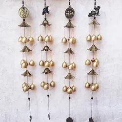 Antique Wind Chime Copper Yard Garden Outdoor Living Decoration Metal Wind Chimes Outdoor Chinese Oriental Lucky Metal Wind Bell