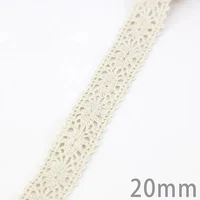 (5Meter/roll) White Beige Cotton Embroidered Lace Net Ribbons Fabric Trim DIY Sewing Handmade Craft Materials 4