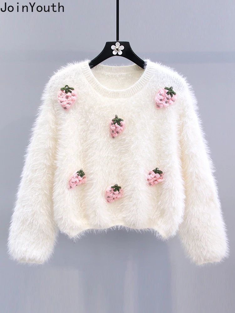 【LOTSYOU】韓国人気★Fluffy Fur Jumper Youlander Fur BUF-02 Big Fluffy Fur Knit Sweater with Real