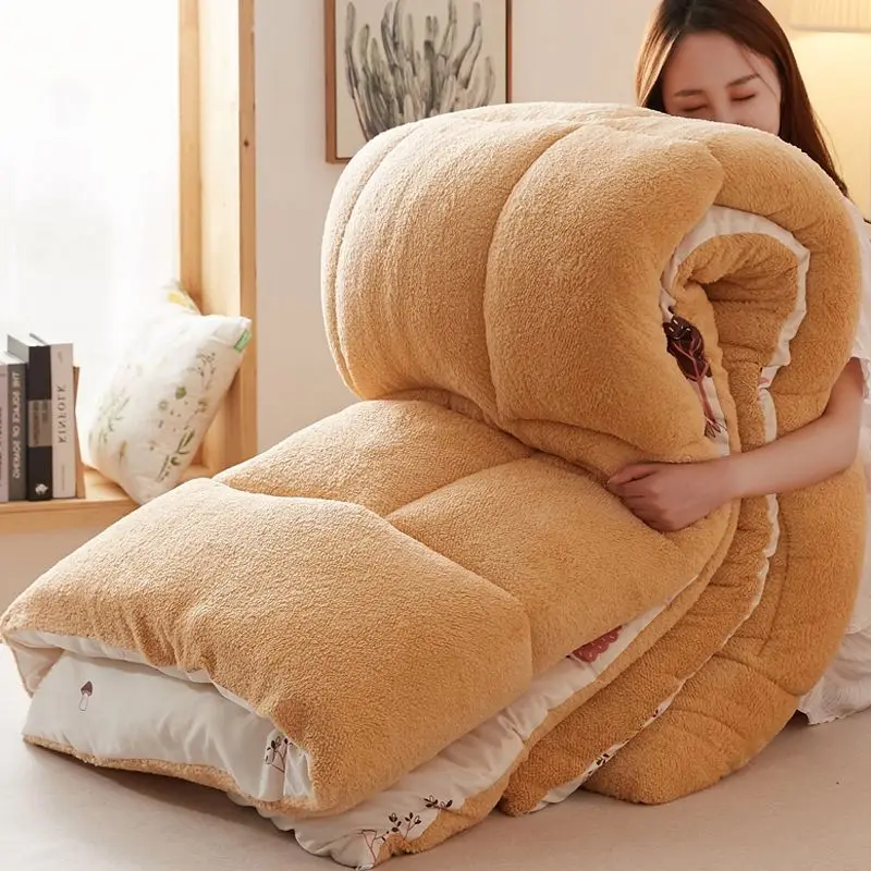 Winter Bed Blankets Thick Warm Soft Sofa Blanket Weighted Heavy Fluffy  Throw Blanket Adult Kids Comforter Quilt Double Blanket