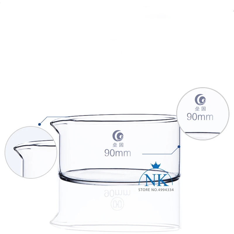 1pc High borosilicate glass crystallizing dish Circular dish Laboratory High temperature resistance