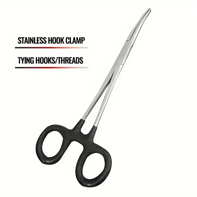 Description Picture 2 of itemFishing Forceps Tackle Products Accessories Stainless Steel Hook Clamp Remover Curved Tip Pliers Slicer Tools Sports Equipment
