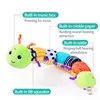 Musical Caterpillar Baby Toy Multicolor Sensory Stuffed Animals Crinkle Soft Toys with Ruler Design Bells and Rattles 3