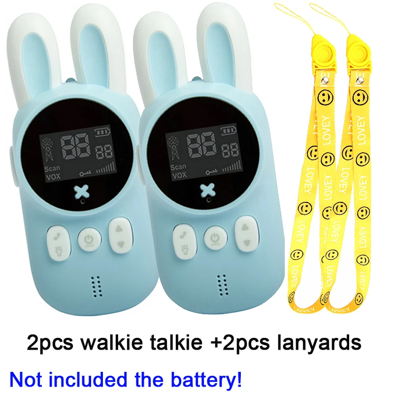 wifi walkie talkie 2PCS Kids Walkie Talkie Mini Toys Handheld Transceiver 3KM Range UHF Radio Lanyard Interphone Birthday Gift Toys For Boys Girls best two way radios Walkie Talkie