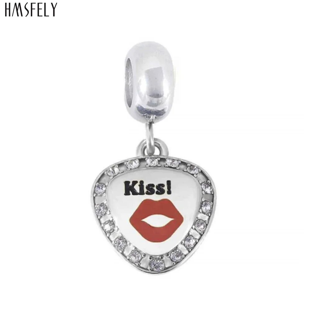 

HMSFELY Red Kiss Tag Pendant For DIY Bracelet Necklace Jewelry Making Accessories Women Bracelets Parts