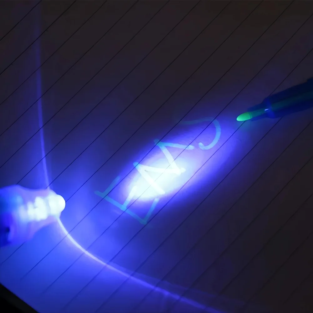 2 in 1 Luminous Light Pen Magic Purple UV Black Light Combo Drawing Invisible Ink Pen Learning Education Toys For Child 1pcs magic light pen
