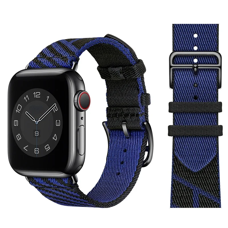 Nylon Loop Strap For Apple Watch Band 45mm 44mm 42mm 41mm 40mm 38mm Fabric Bracelet Wristband iWatch Ultra/2 9 8 7 6 5 4 SE Belt