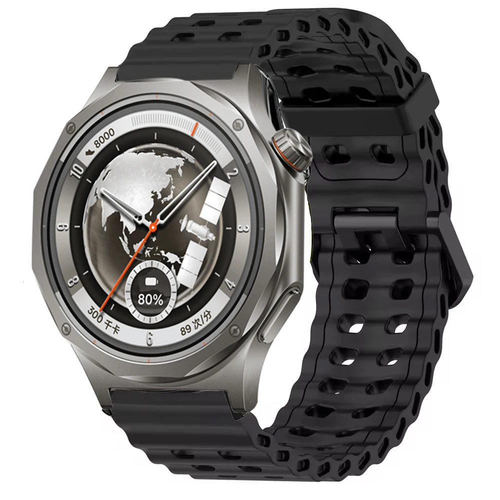 Breathable 22mm Ocean Silicone Watch Band Strap - Versatile and Stylish Accessory